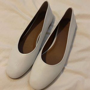 Aquatalia Leather White Ballet Flats (Size 8)
